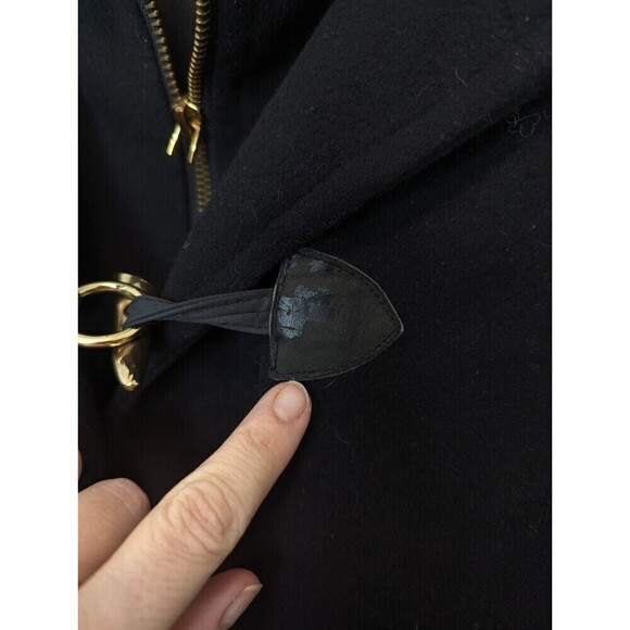 George Simonton Black Lambswool‎ Cashmere Coat Size 4 - Picture 3 of 15